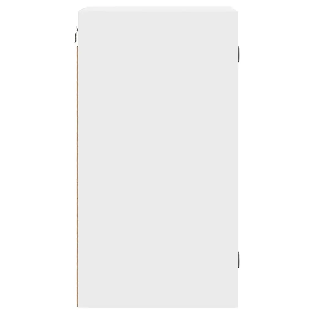 Wall-Mounted Storage Unit White Engineered Wood with Glass Doors 35x37x68.5cm