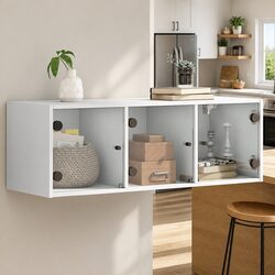 Functional Wall Cabinet with Glass Doors, Perfect for Any Room