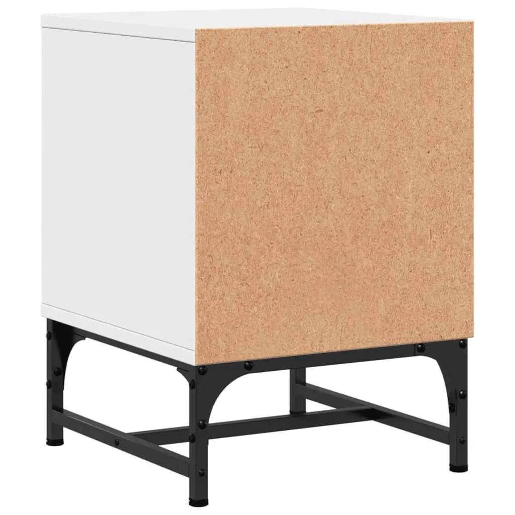 Bedside Table Cabinets with Glass Doors White 35x37x50 cm Set of 2