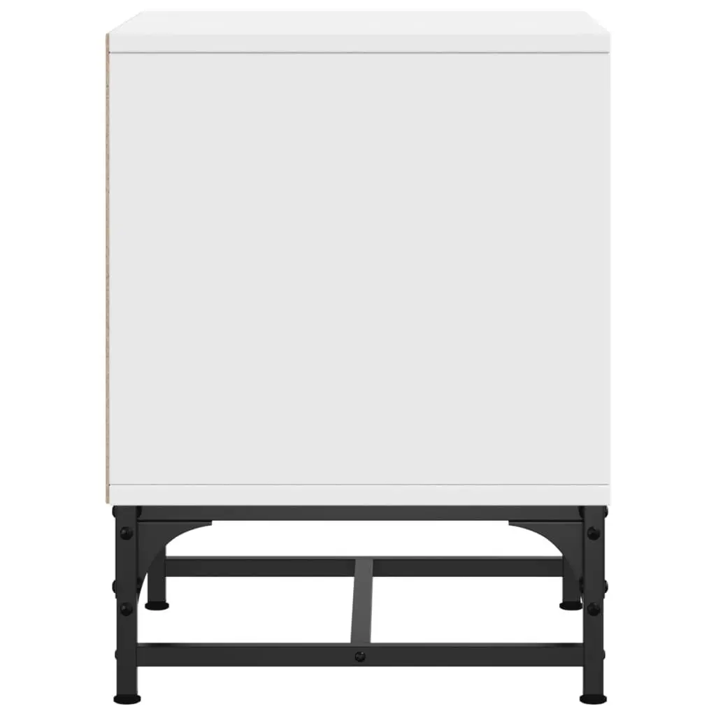 Bedside Table Cabinets with Glass Doors White 35x37x50 cm Set of 2