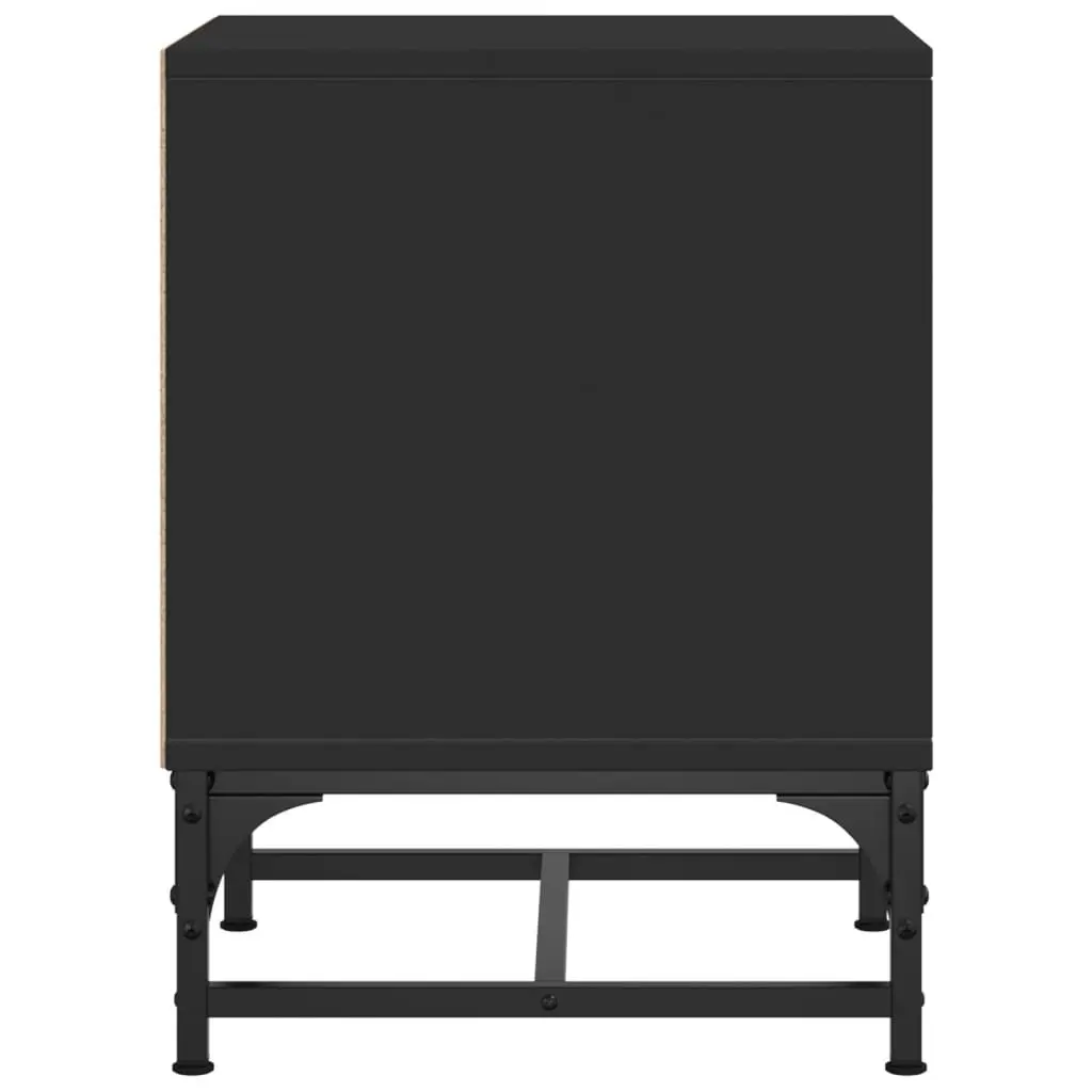 Bedside Cabinets with Glass Doors 2 pcs Black Bedroom Storage Tables
