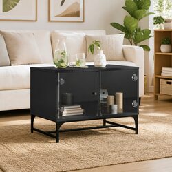 Versatile Black Coffee Table with Ample Storage Space