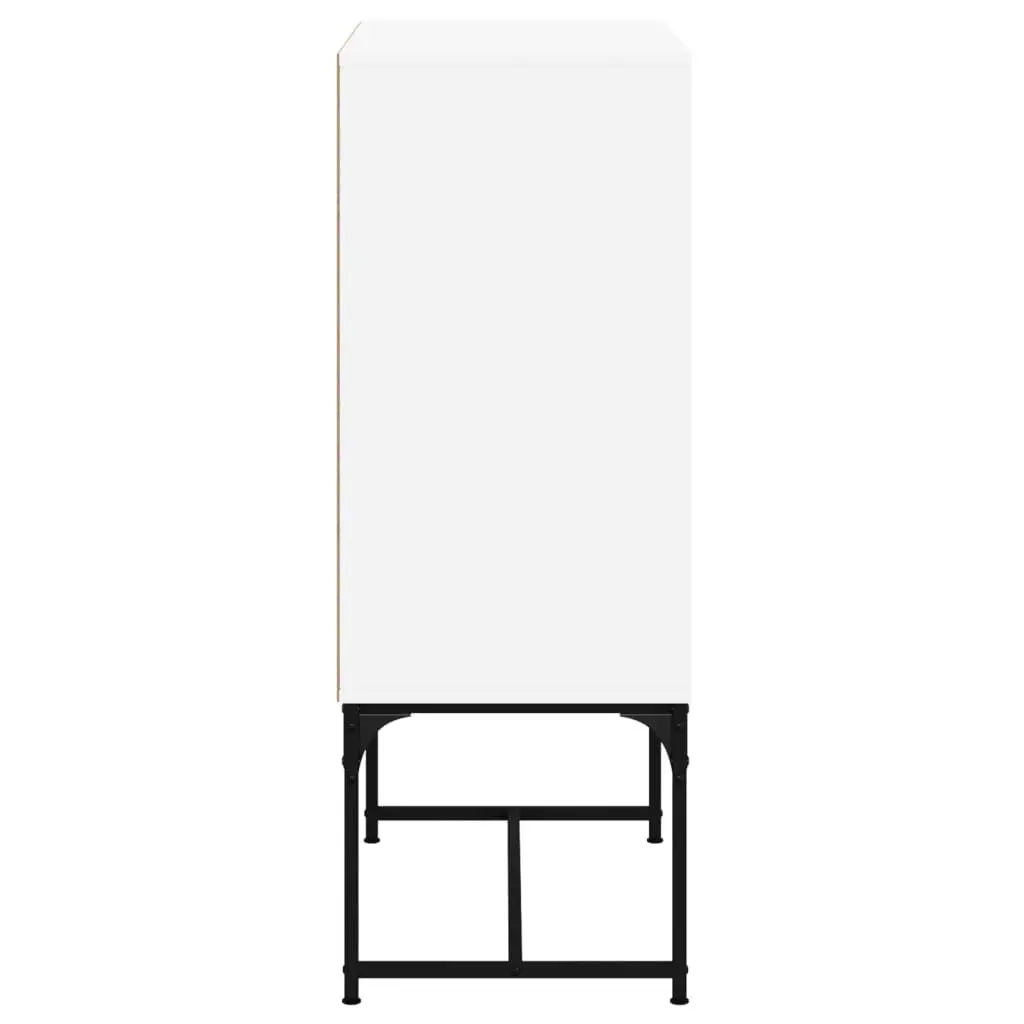 Side Cabinet with Glass Doors White Storage Furniture Buffet Sideboard Display