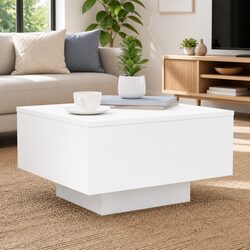 Coffee Table White Modern Living Room Accent Side Tea Table Sofa Furniture