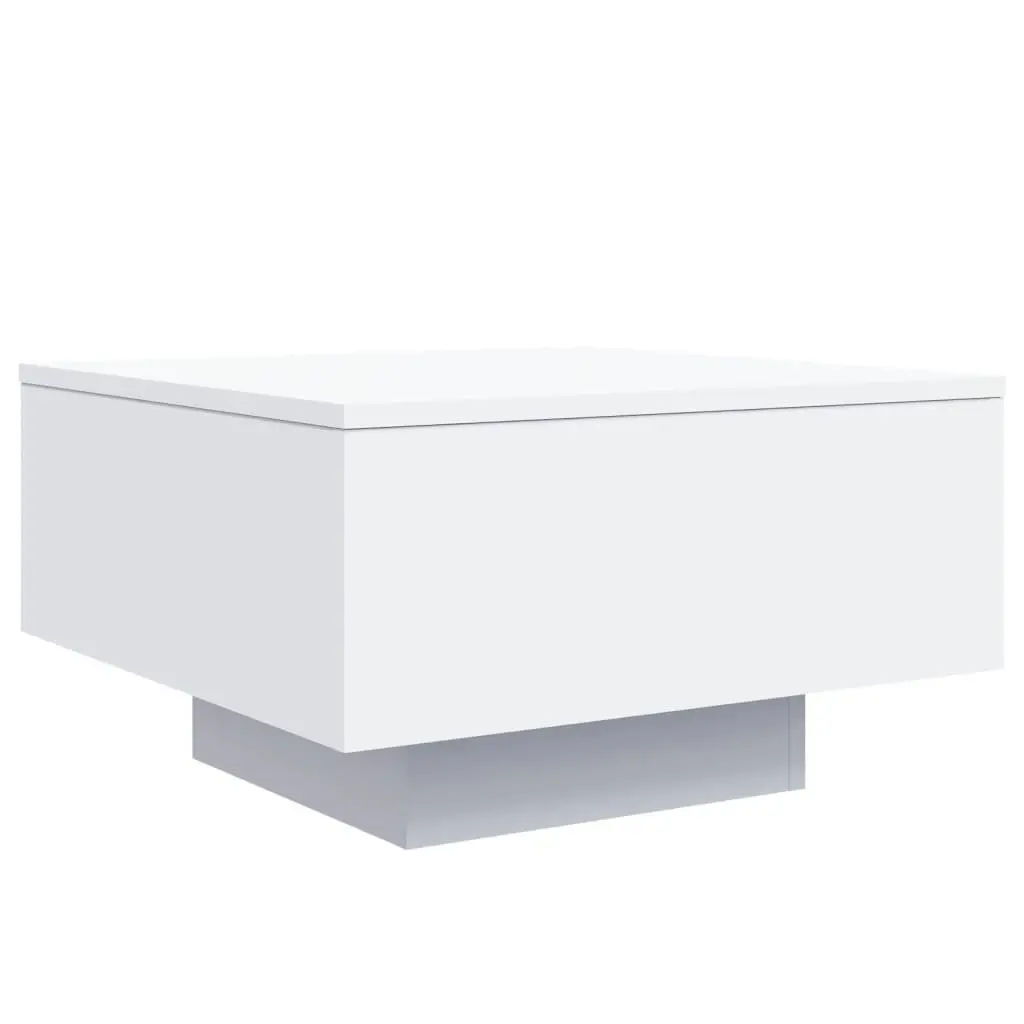 Coffee Table Engineered Wood 55 x 55 x 31 cm White Modern Living Room Accent Side Tea Table