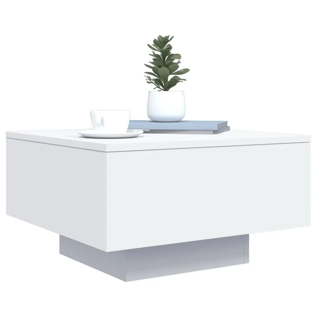 Coffee Table Engineered Wood 55 x 55 x 31 cm White Modern Living Room Accent Side Tea Table