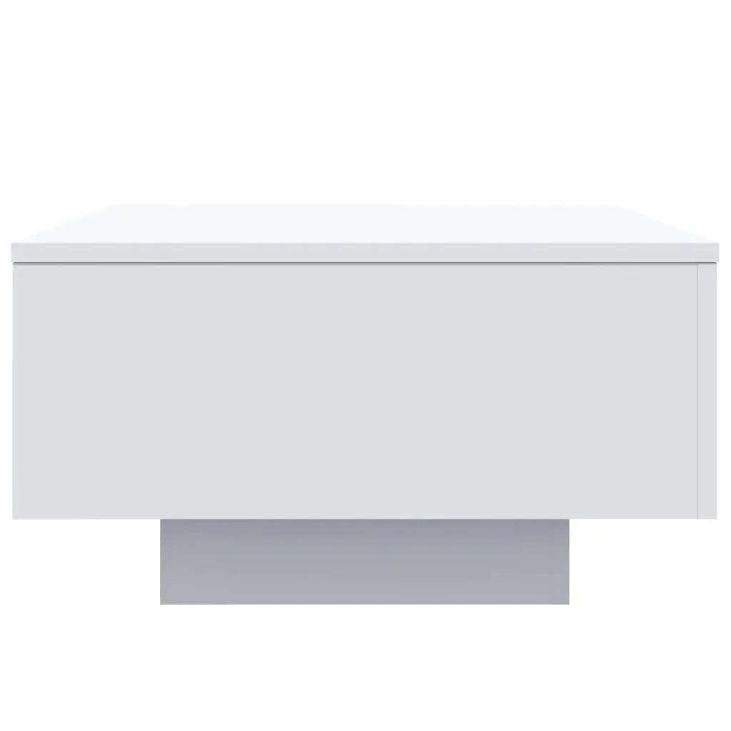 Coffee Table White Engineered Wood RGB LED Lights 55x55x31cm Modern Living Room