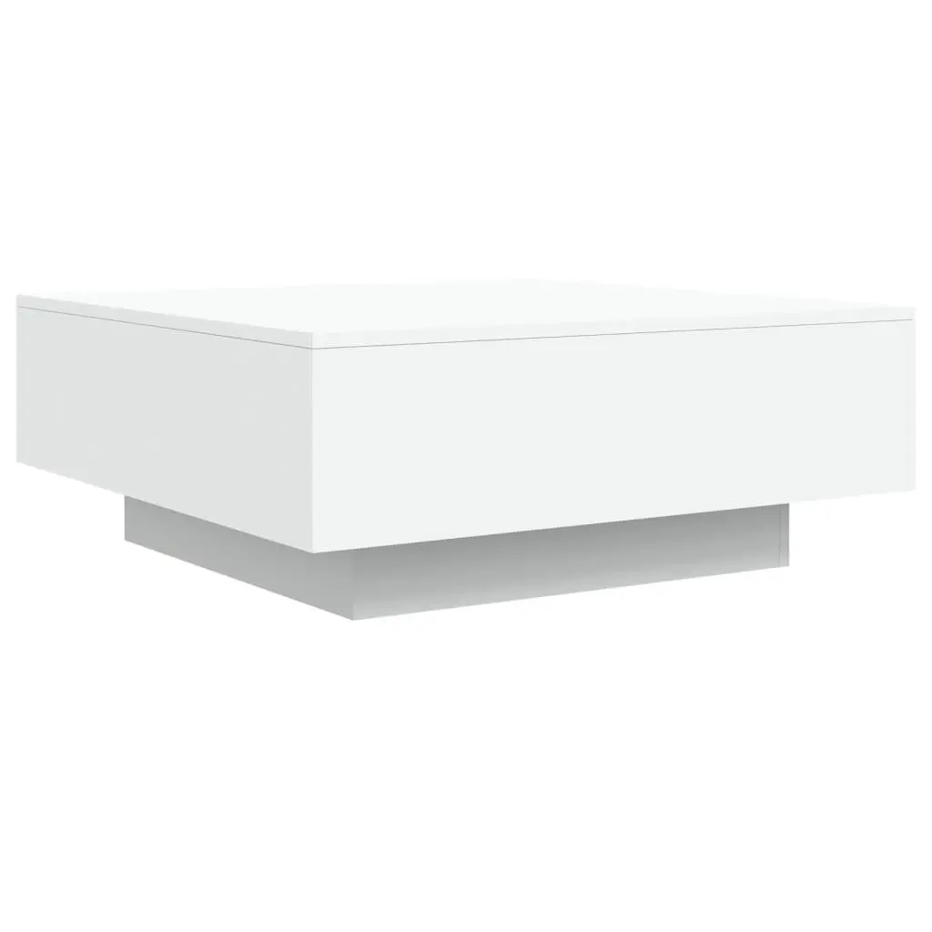 Coffee Table White Modern Living Room Accent Sofa Side Tea Table 80x80x31cm
