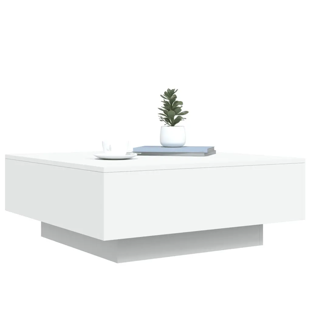 Coffee Table White Modern Living Room Accent Sofa Side Tea Table 80x80x31cm