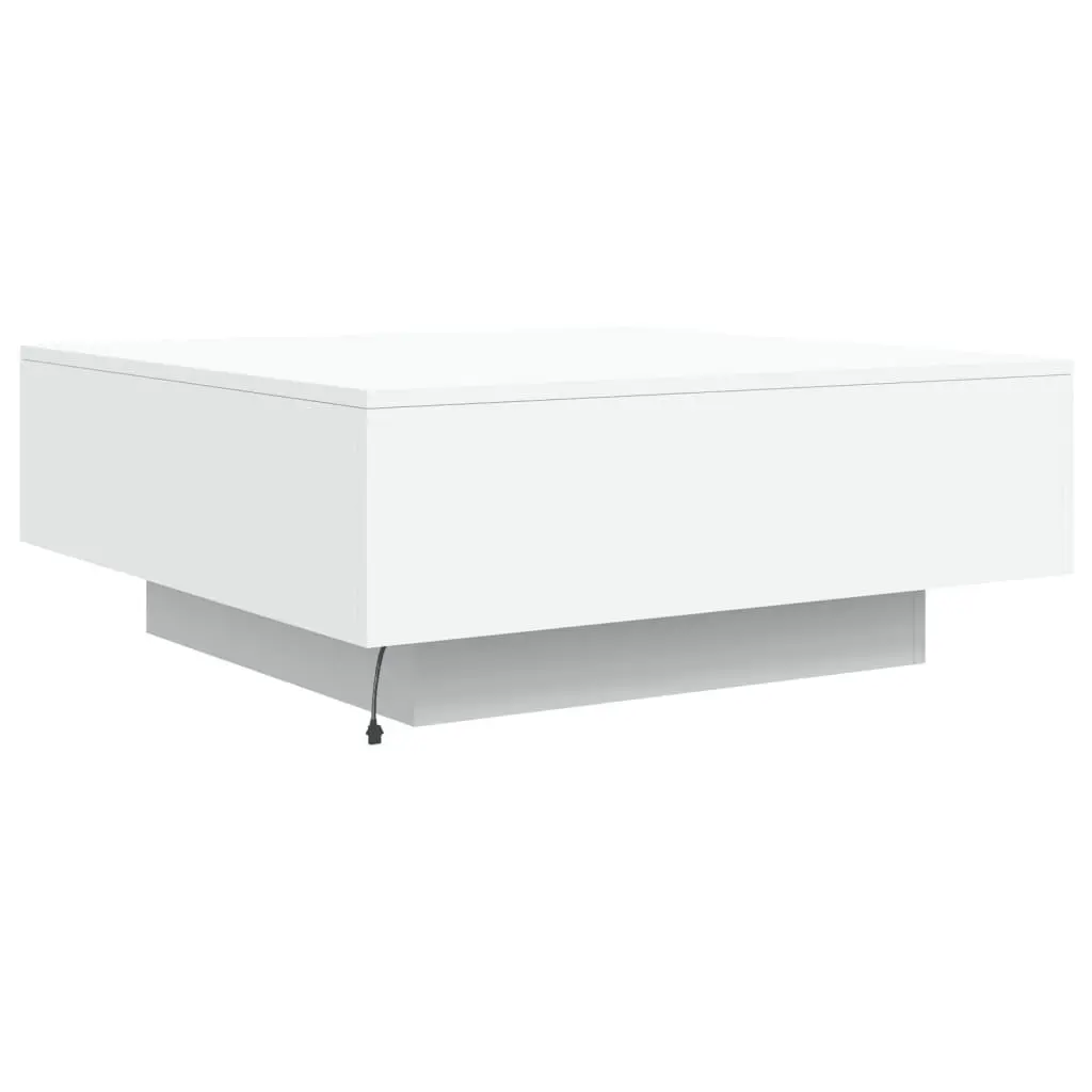 White Coffee Table with RGB LED Lights