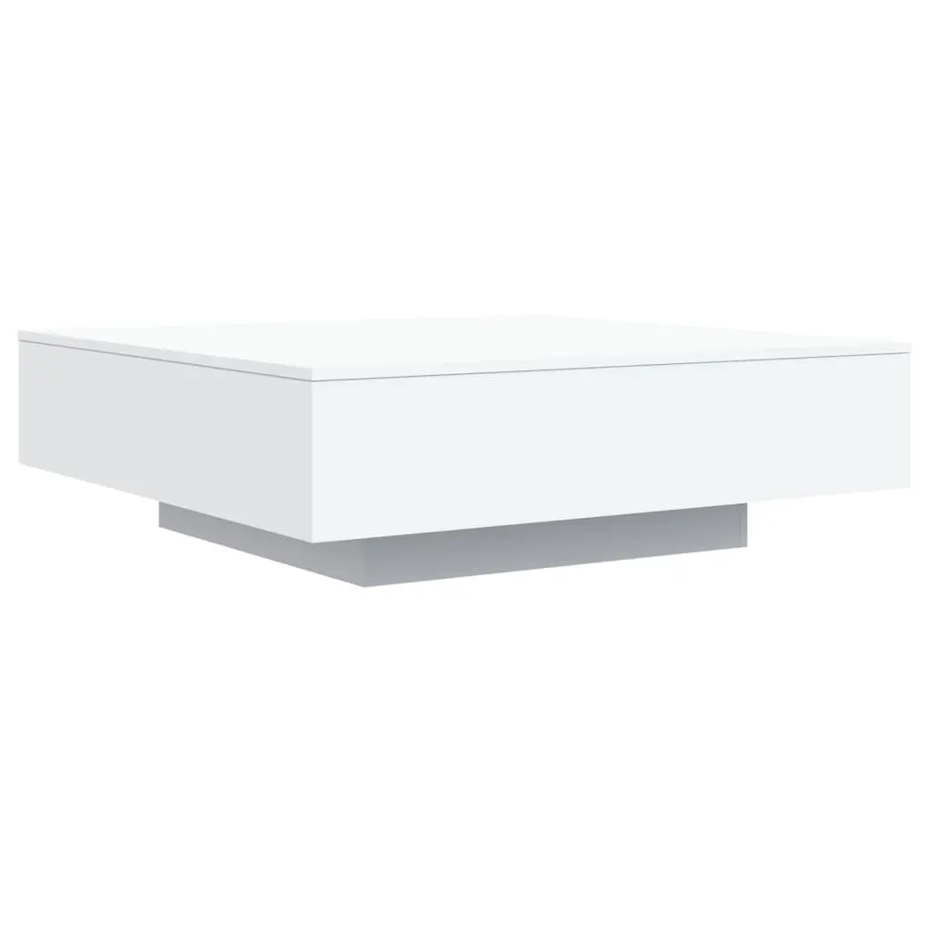 White Coffee Table with Adjustable LED Lights