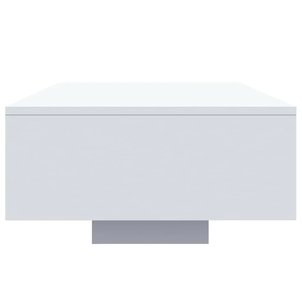 Coffee Table White Engineered Wood 85x55x31cm with RGB LED Lights for Living Room