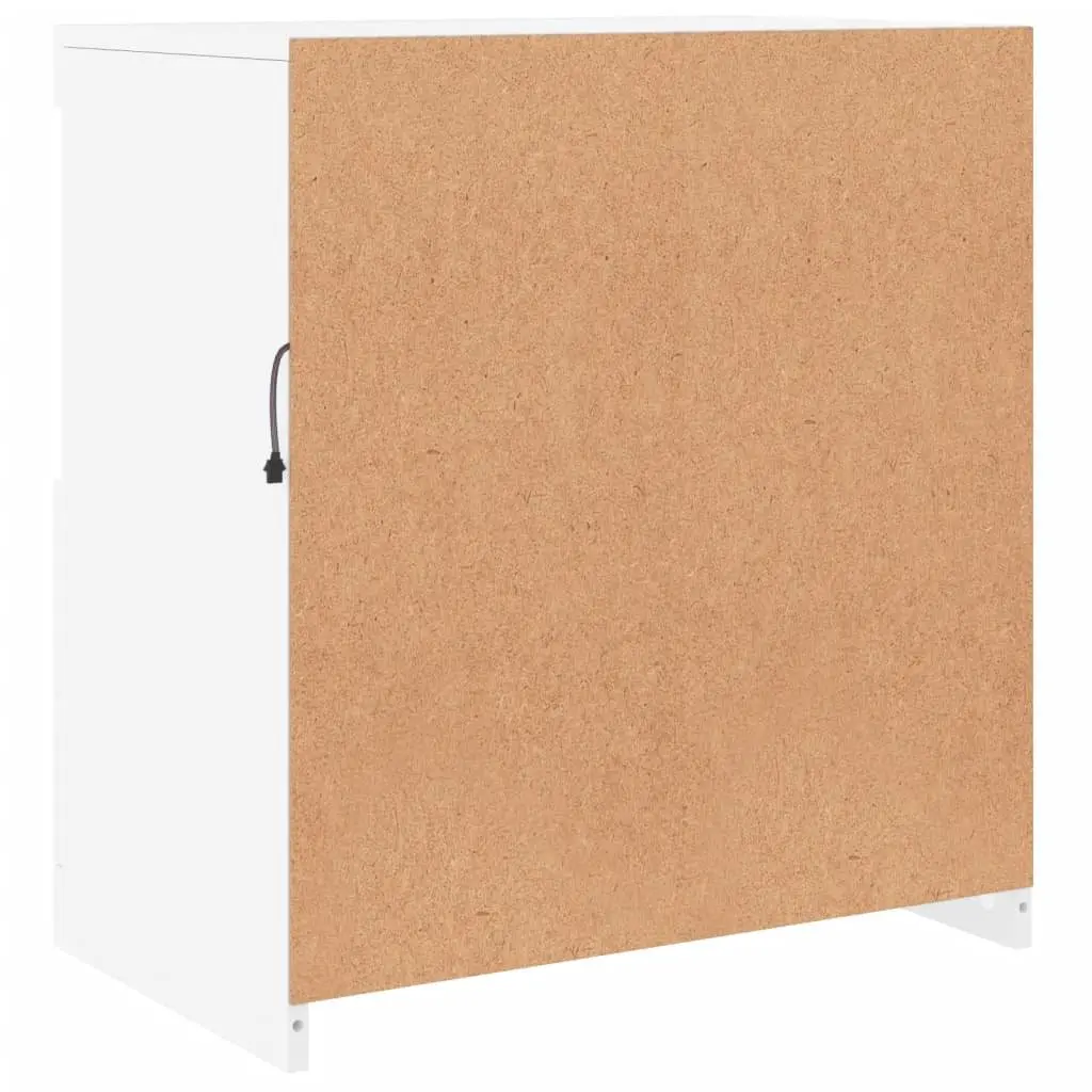 Sideboard Storage Cabinet Engineered Wood 60.5x37x67cm White with RGB LED Lights