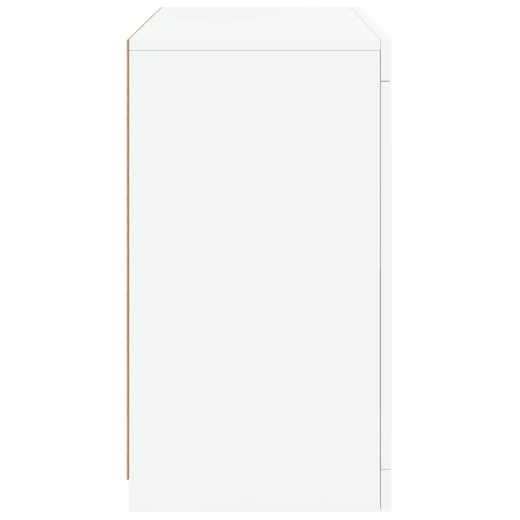 Sideboard Storage Cabinet Engineered Wood 60.5x37x67cm White with RGB LED Lights