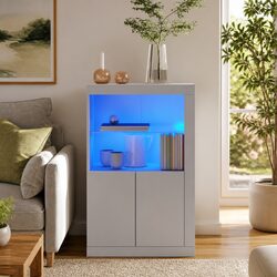 Practical RGB LED Side Cabinet for Home Organization