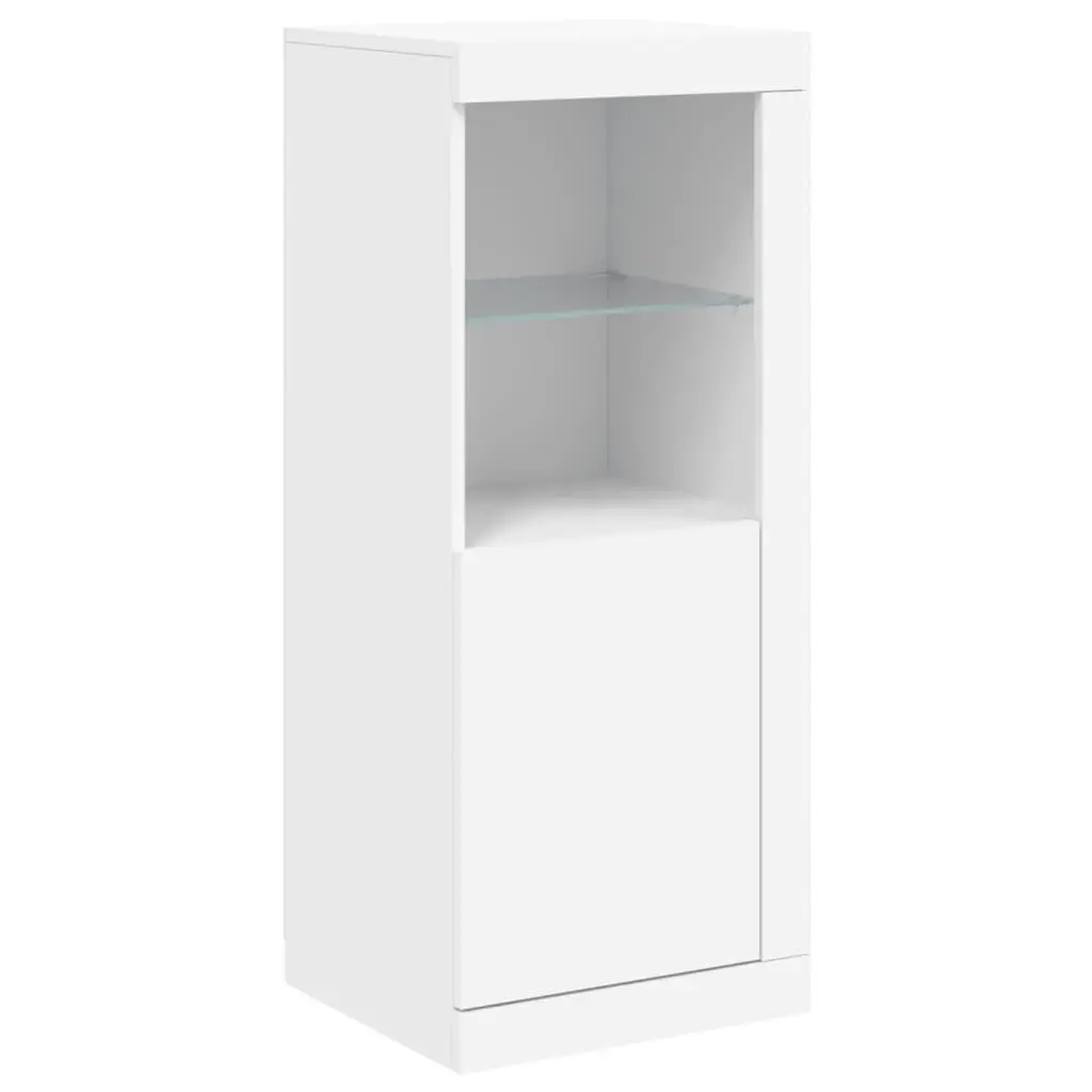 Sideboard Storage Cabinet Engineered Wood 41x37x100cm White with RGB LED Lights Display Organiser