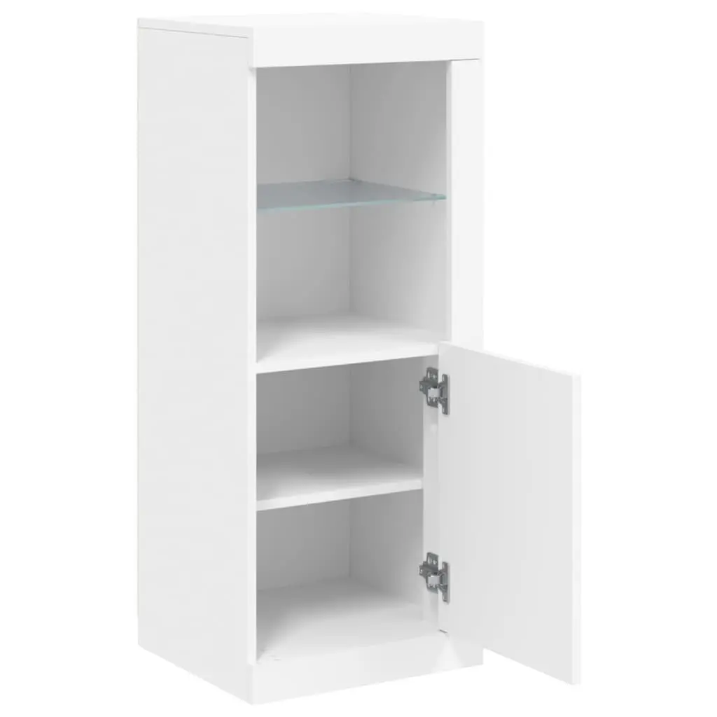Sideboard Storage Cabinet Engineered Wood 41x37x100cm White with RGB LED Lights Display Organiser