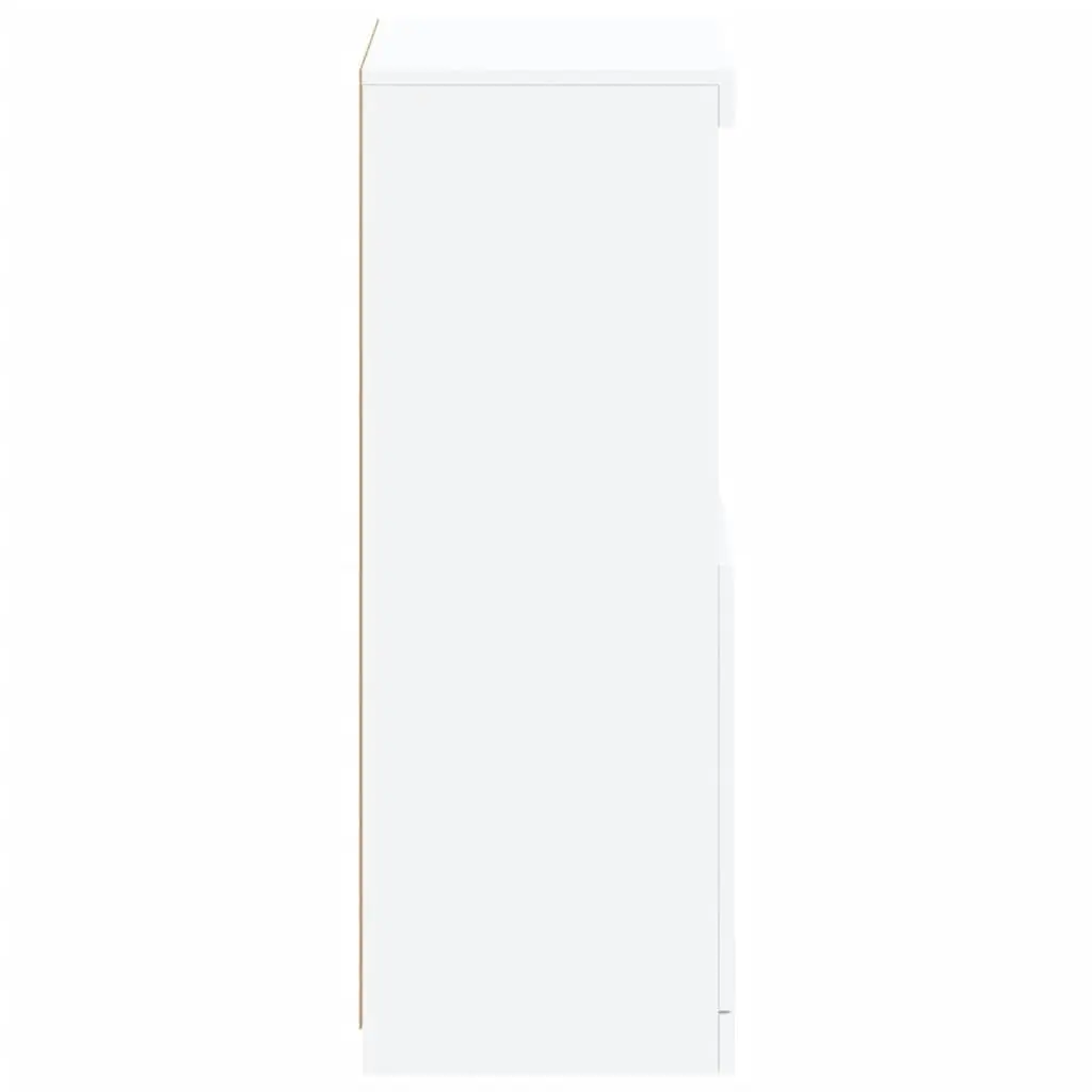 Sideboard Storage Cabinet Engineered Wood 41x37x100cm White with RGB LED Lights Display Organiser