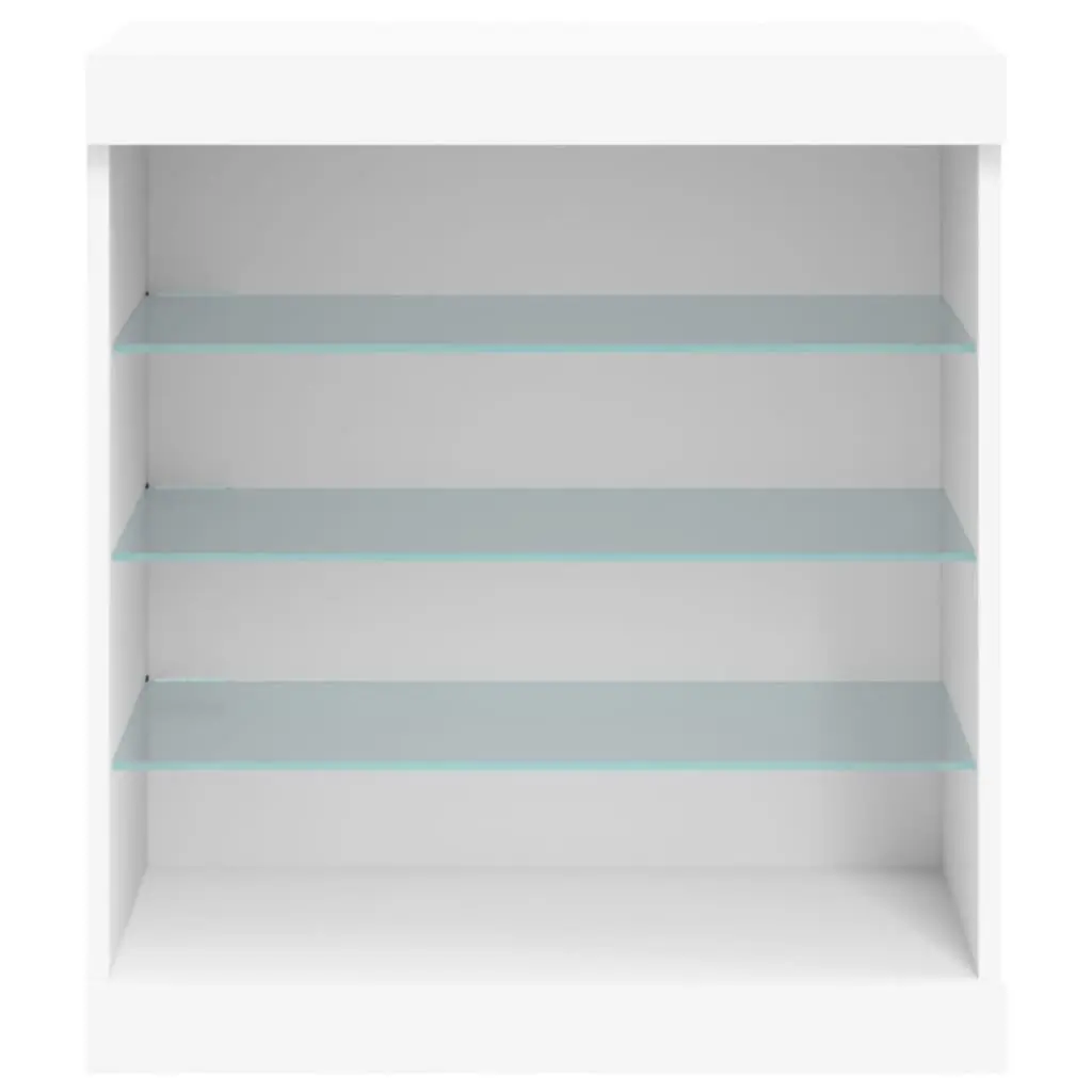 White Engineered Wood Sideboard Cabinet with RGB LED Lights 60.5x37x67cm Storage Buffet