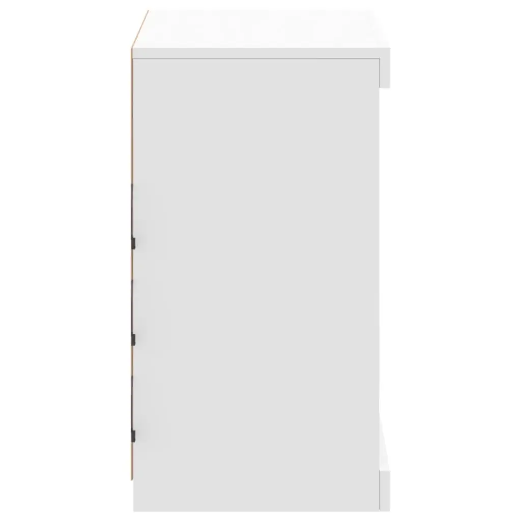 White Engineered Wood Sideboard Cabinet with RGB LED Lights 60.5x37x67cm Storage Buffet