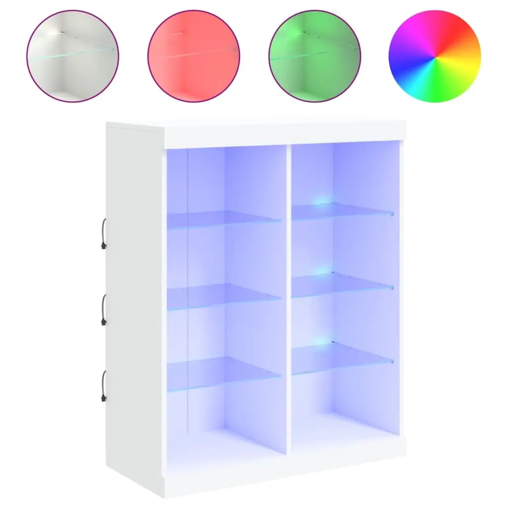Sideboard Engineered Wood 81x37x100cm White with RGB LED Lights