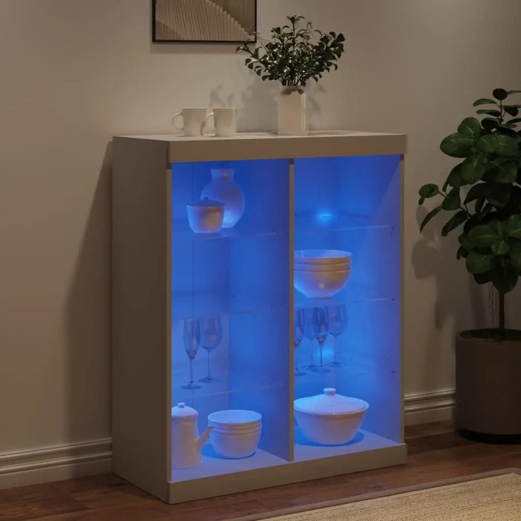 Sideboard Engineered Wood 81x37x100cm White with RGB LED Lights