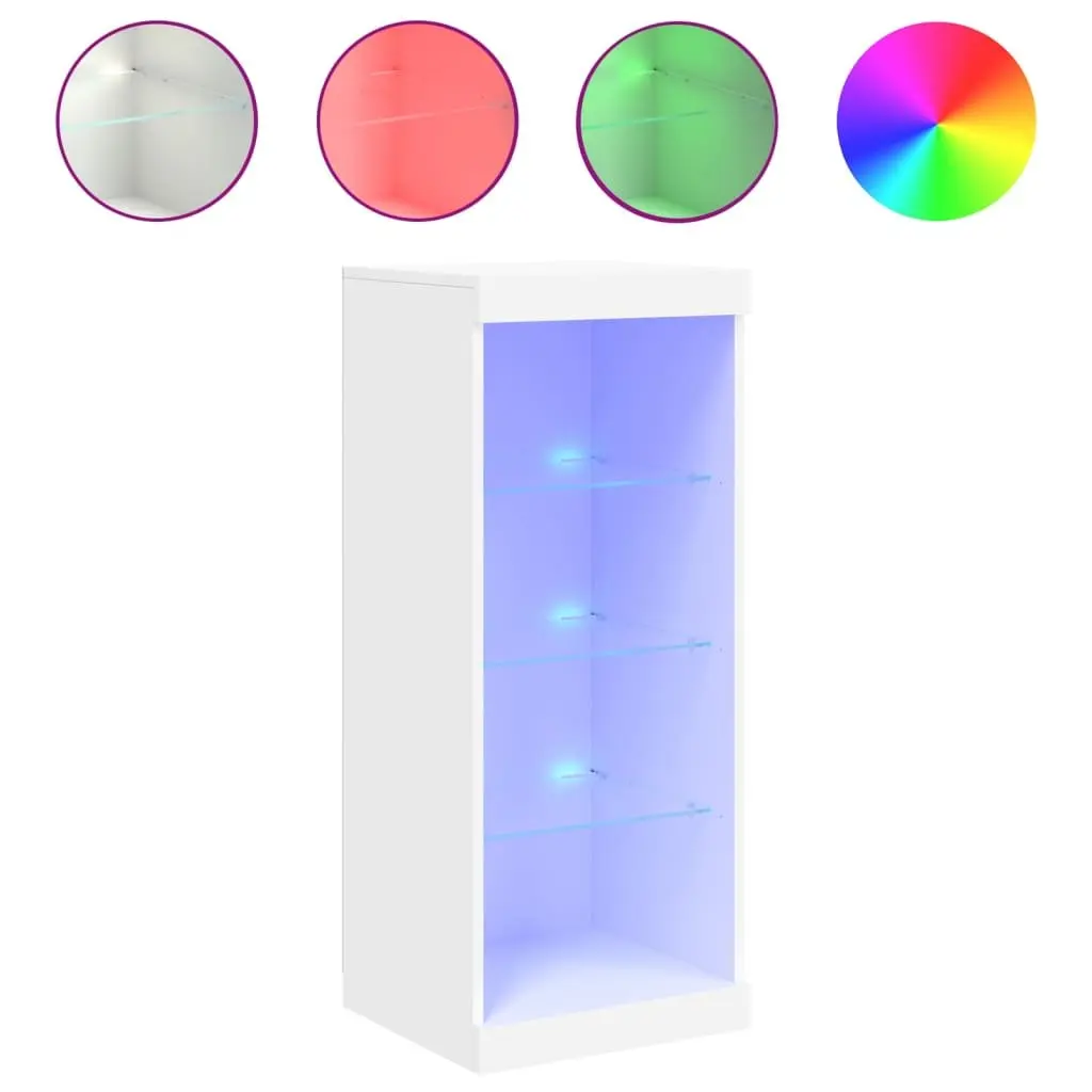 White Sideboard Cabinet with Adjustable LED Lighting