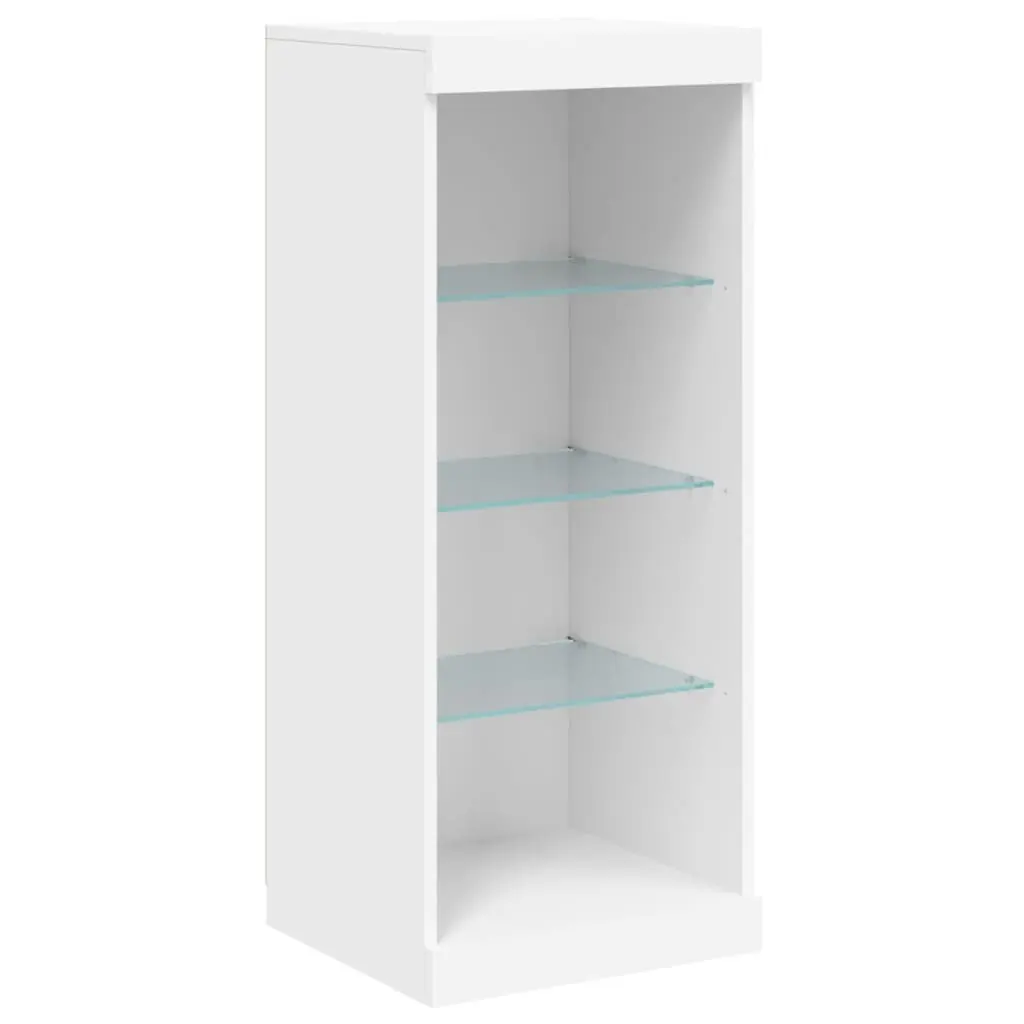 White Sideboard Cabinet with Adjustable LED Lighting