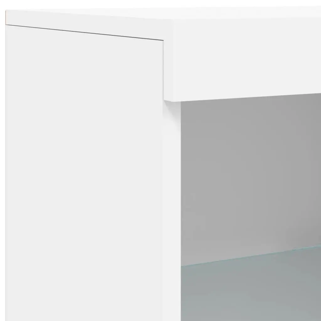 White Sideboard Cabinet with Adjustable LED Lighting