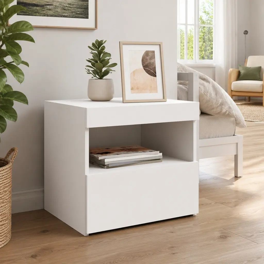 Bedside Cabinet with RGB LED Lights