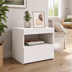Practical Bedside Cabinet with RGB LED Lights