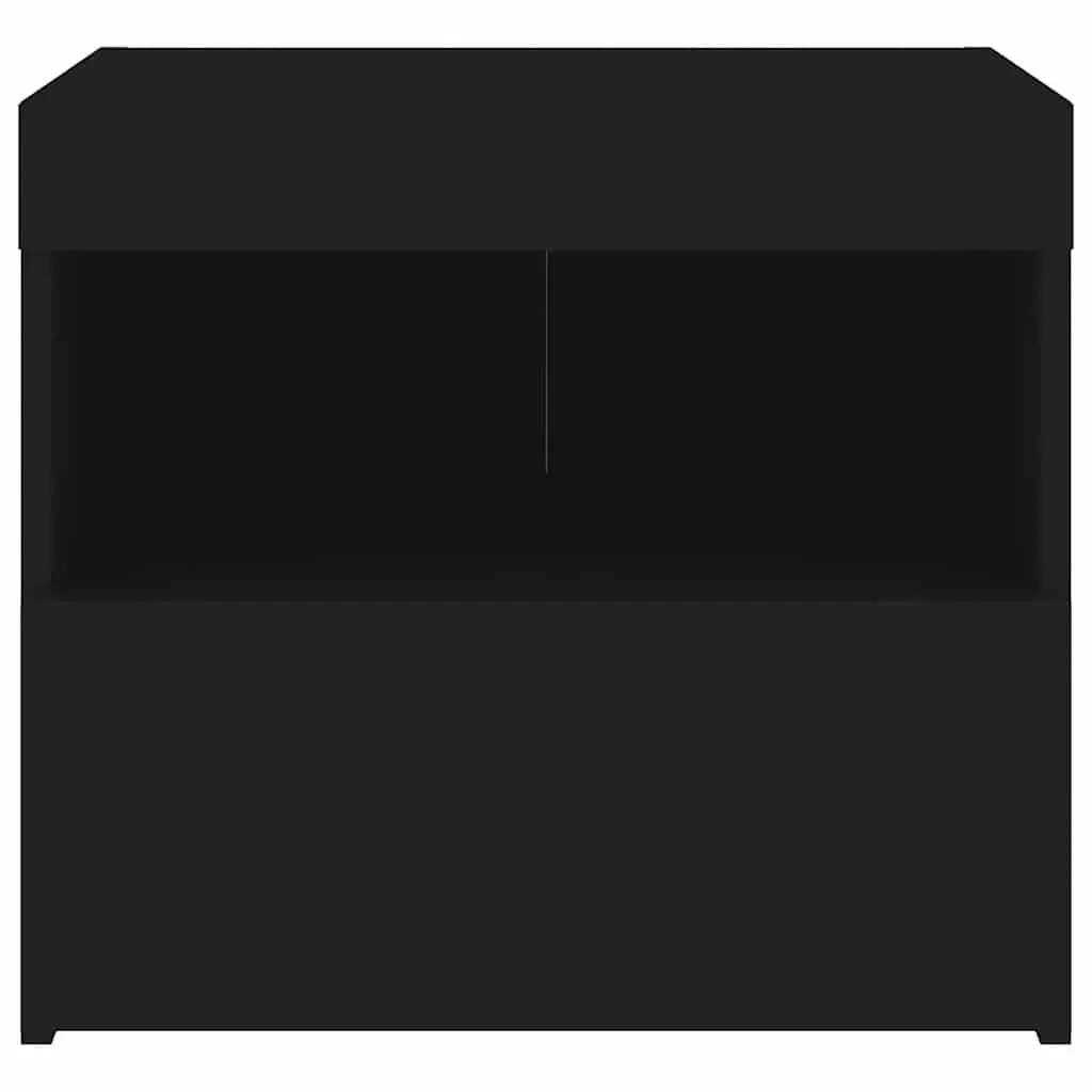 Bedside Cabinet Engineered Wood 50 x 40 x 45 cm Black with RGB LED Lights