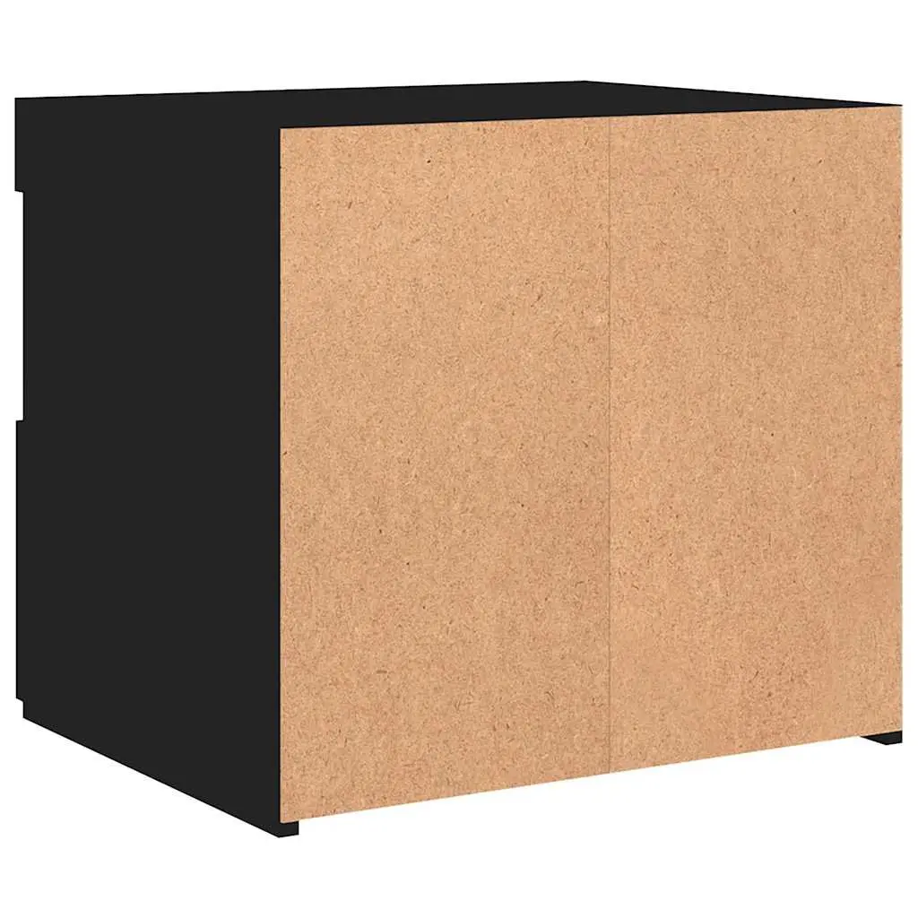 Bedside Cabinet Engineered Wood 50 x 40 x 45 cm Black with RGB LED Lights