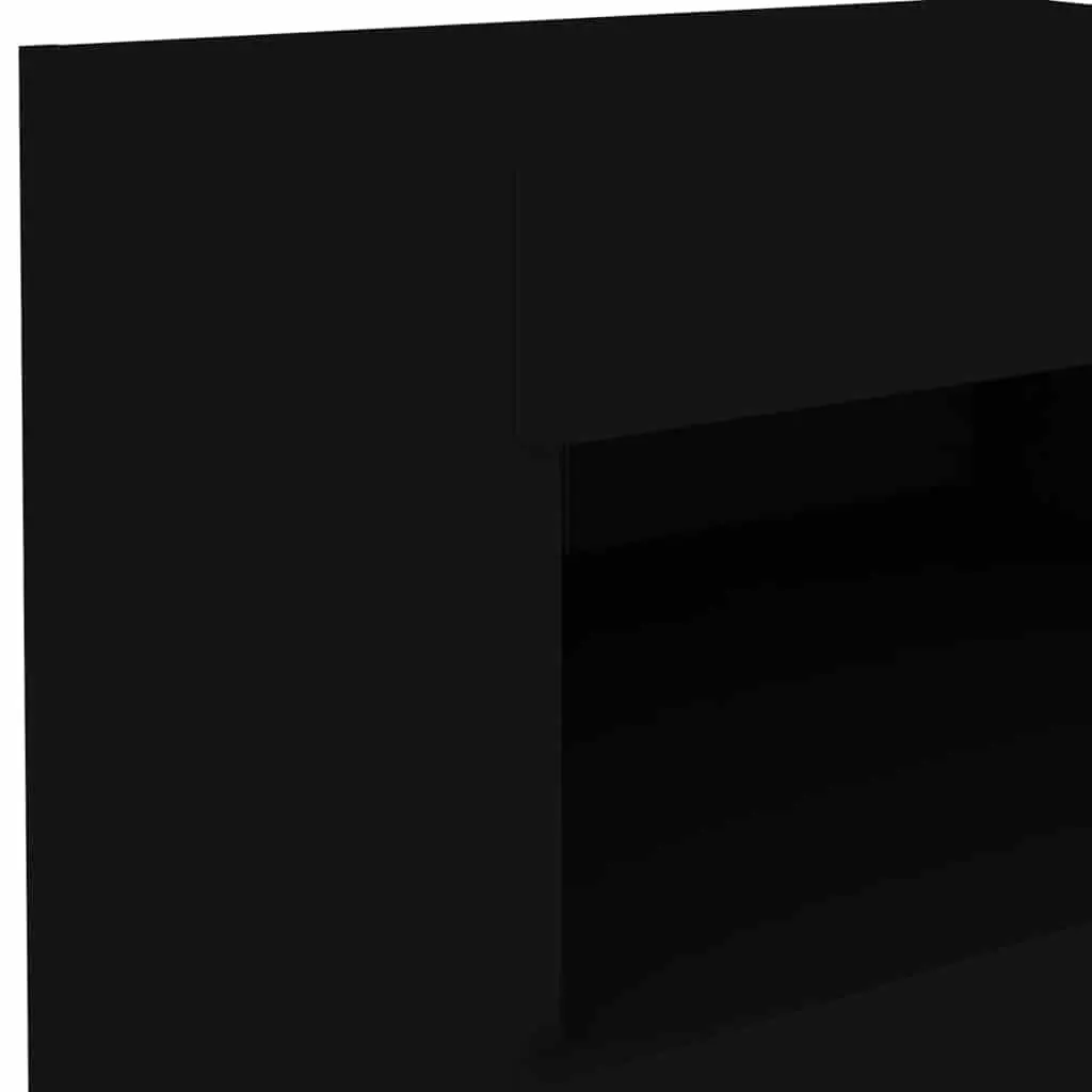 Bedside Cabinet Engineered Wood 50 x 40 x 45 cm Black with RGB LED Lights