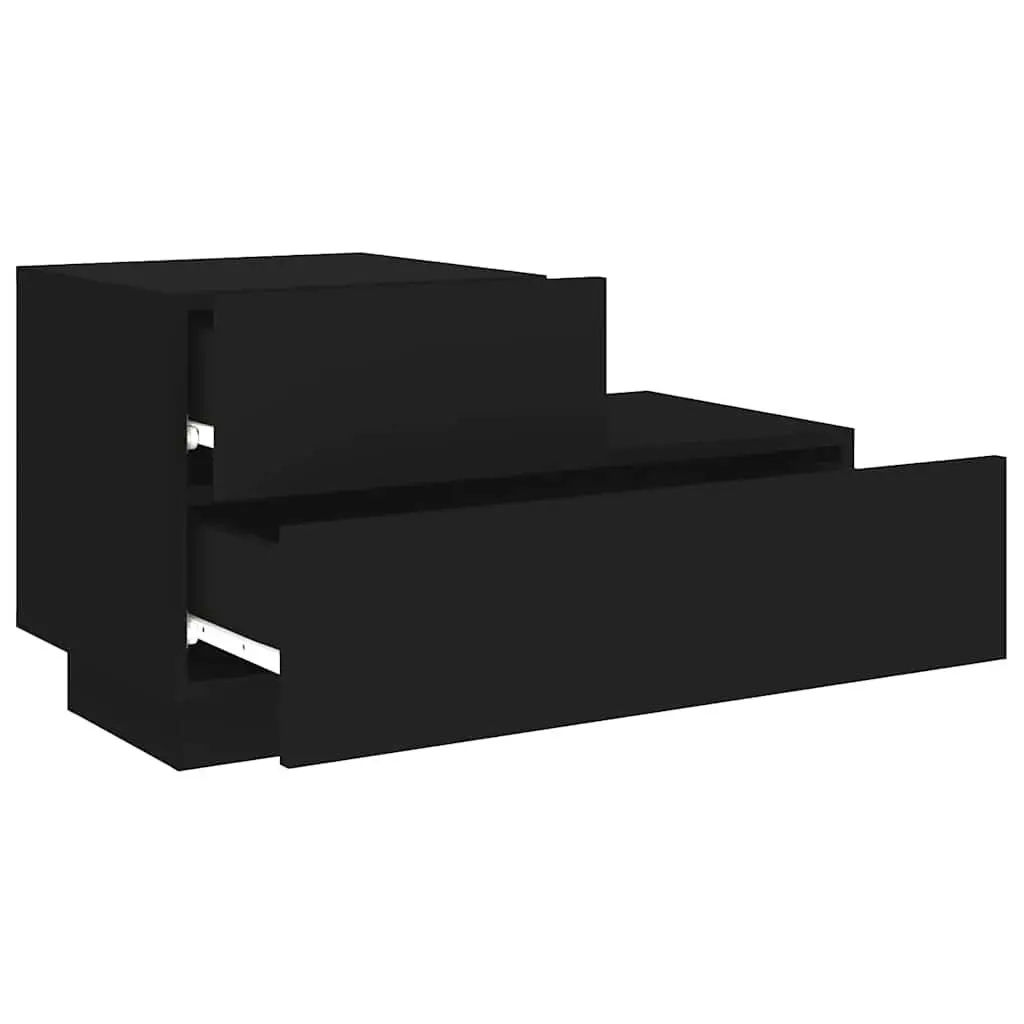 Bedside Cabinet Engineered Wood 70x36x40.5cm Black