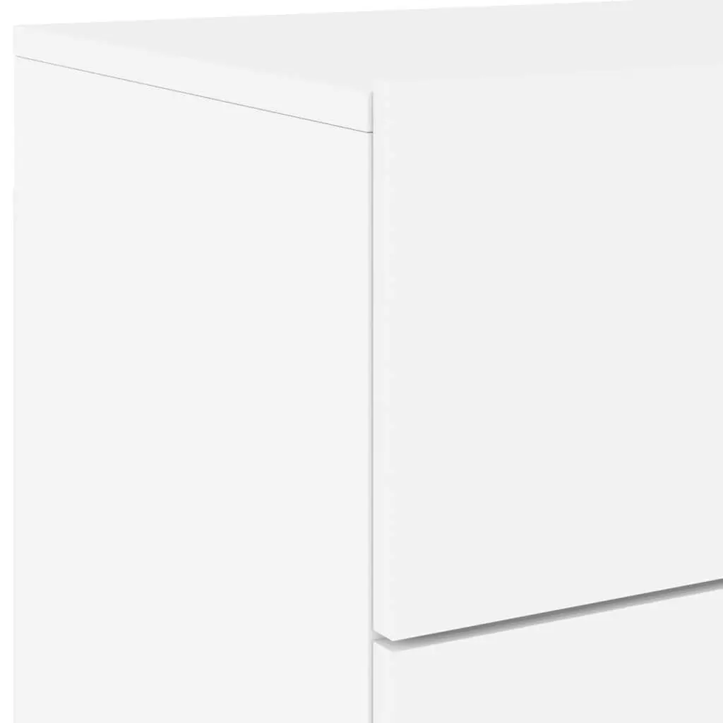 Wall-mounted Bedside Cabinet with RGB LED Lights White Floating Storage
