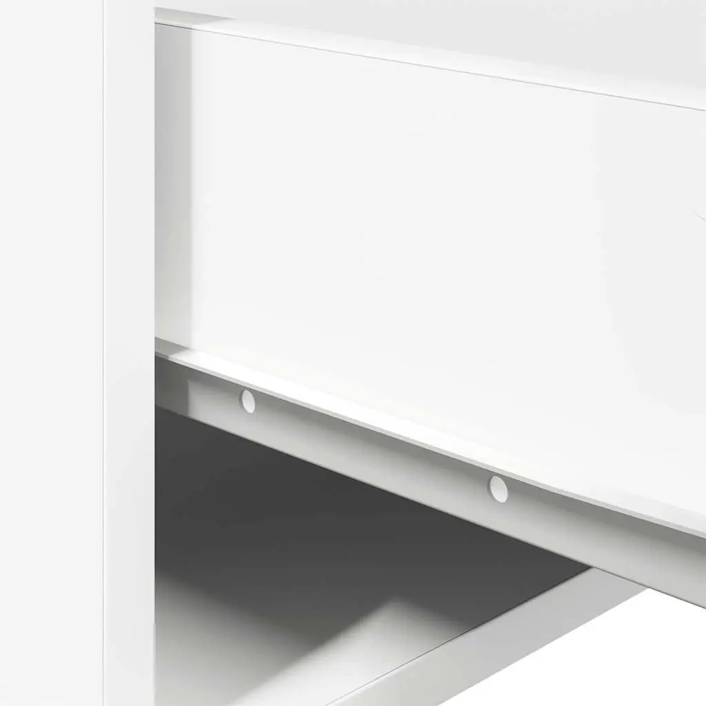 Wall-mounted Bedside Cabinet Engineered Wood White with RGB LED Lights
