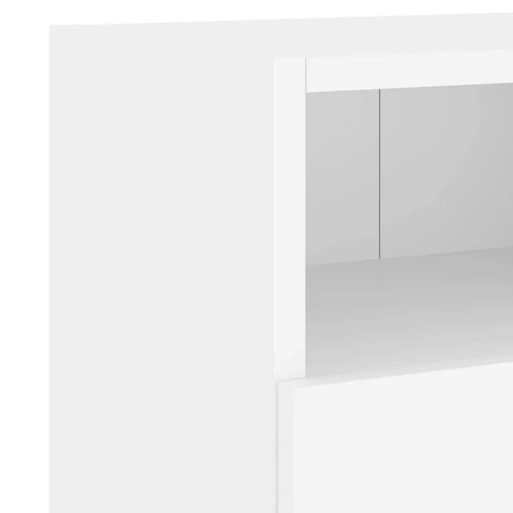 TV Wall Cabinet Engineered Wood 60x30x30cm White Floating Storage Unit with Shelves and Door 2 Piece