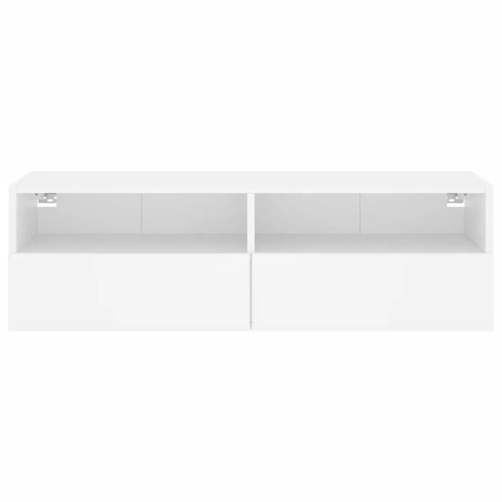 TV Wall Cabinet Engineered Wood 100cm White Floating Media Unit Storage Shelves Wall-Mounted