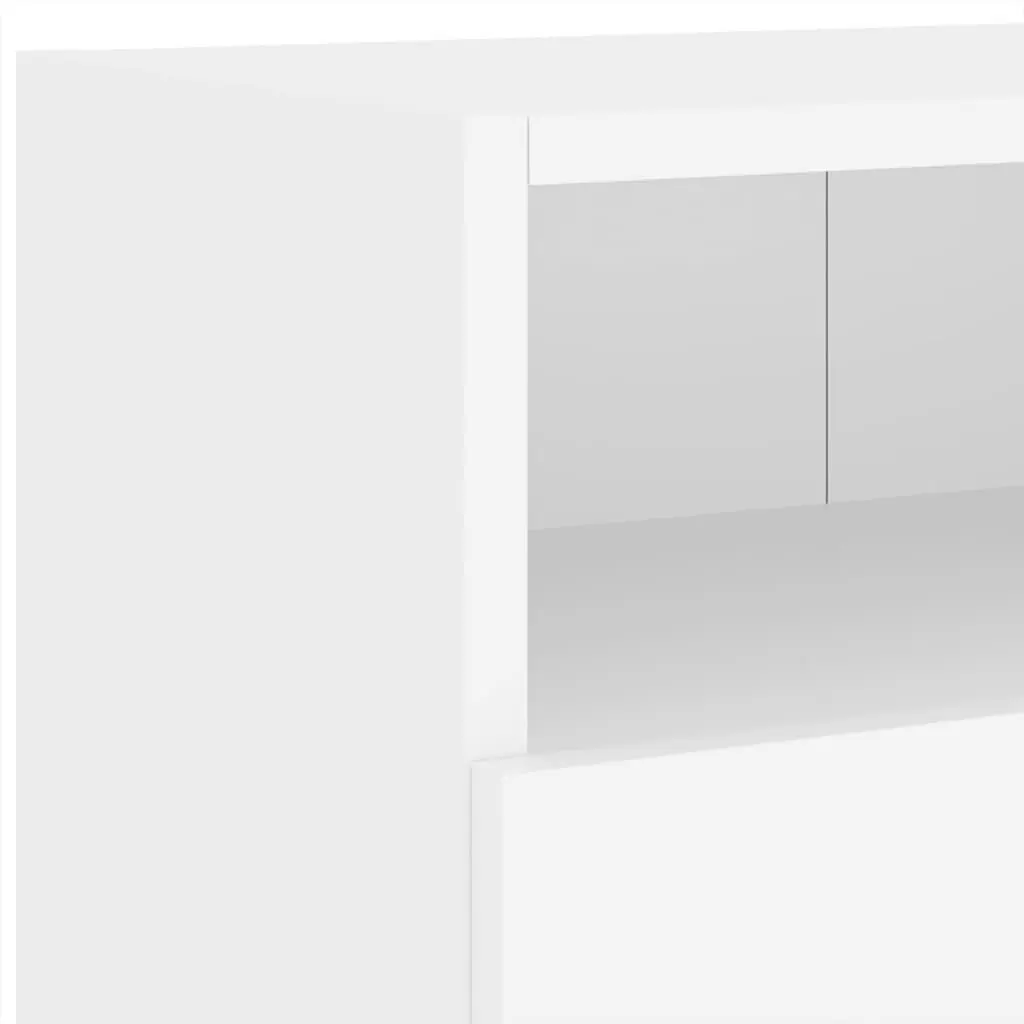 TV Wall Cabinet Engineered Wood 100cm White Floating Media Unit Storage Shelves Wall-Mounted