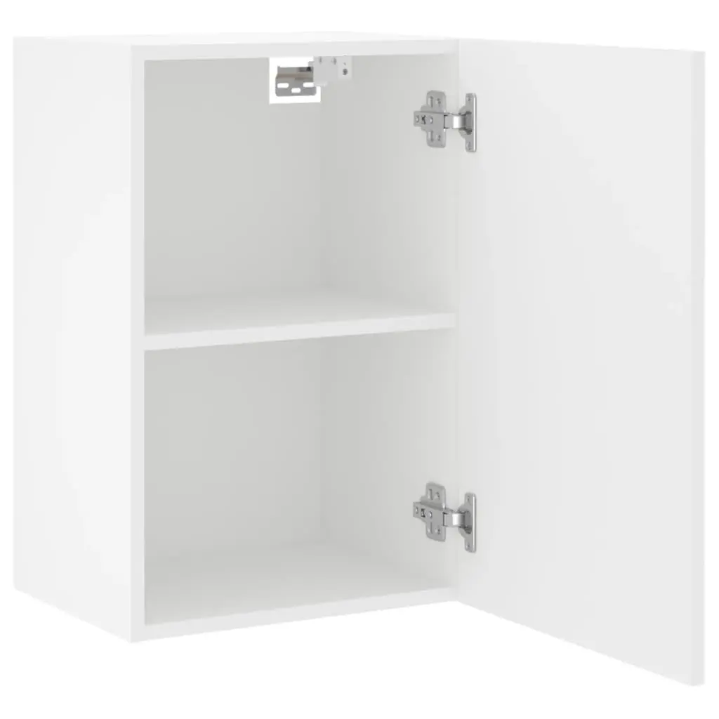 TV Wall Cabinets 2pcs White Floating Wall-Mounted Storage Units 40.5x30x60cm