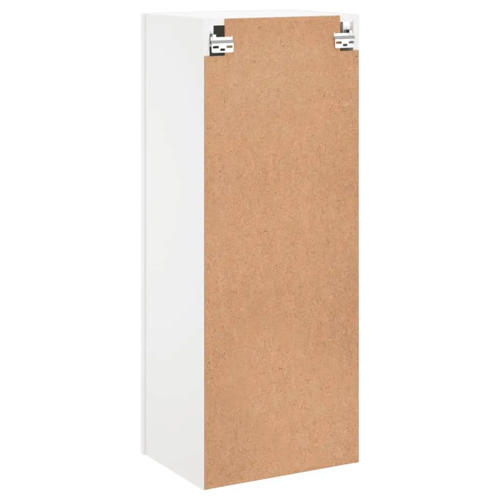 TV Wall Cabinet Engineered Wood Wall-Mounted Storage Organizer White 40.5 x 30 x 102 cm