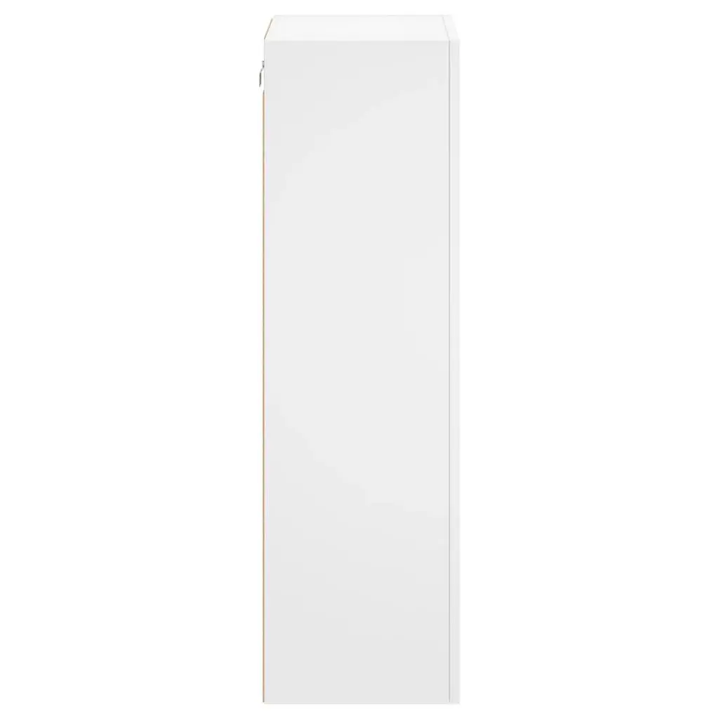 TV Wall Cabinet Engineered Wood Wall-Mounted Storage Organizer White 40.5 x 30 x 102 cm