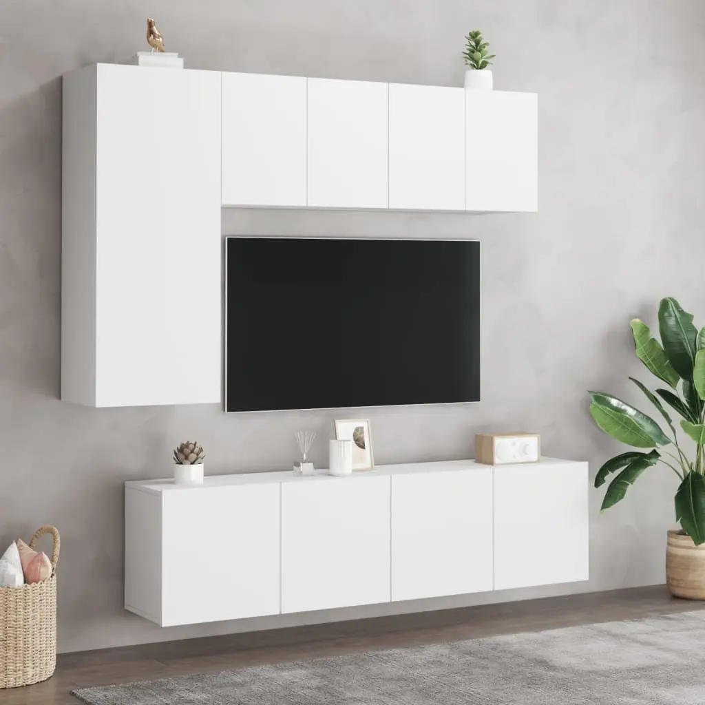 TV Cabinet Wall-mounted Engineered Wood 60x30x41cm White Storage Unit