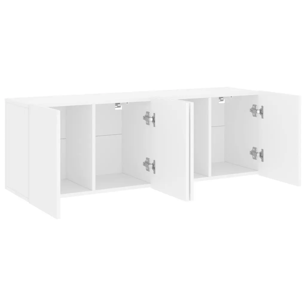 Wall Mounted Cabinets Engineered Wood White 60x30x41cm 2 Piece Storage Units for Media Equipment