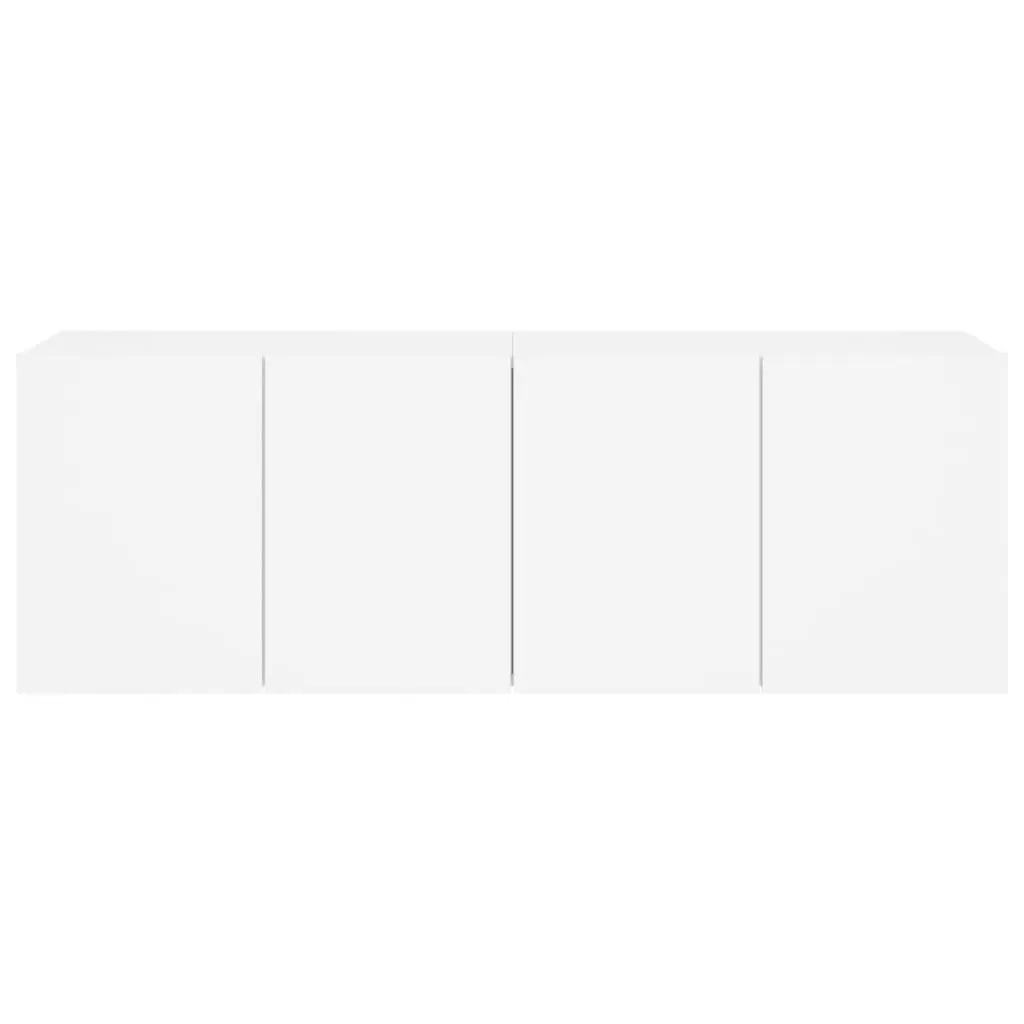 Wall Mounted Cabinets Engineered Wood White 60x30x41cm 2 Piece Storage Units for Media Equipment