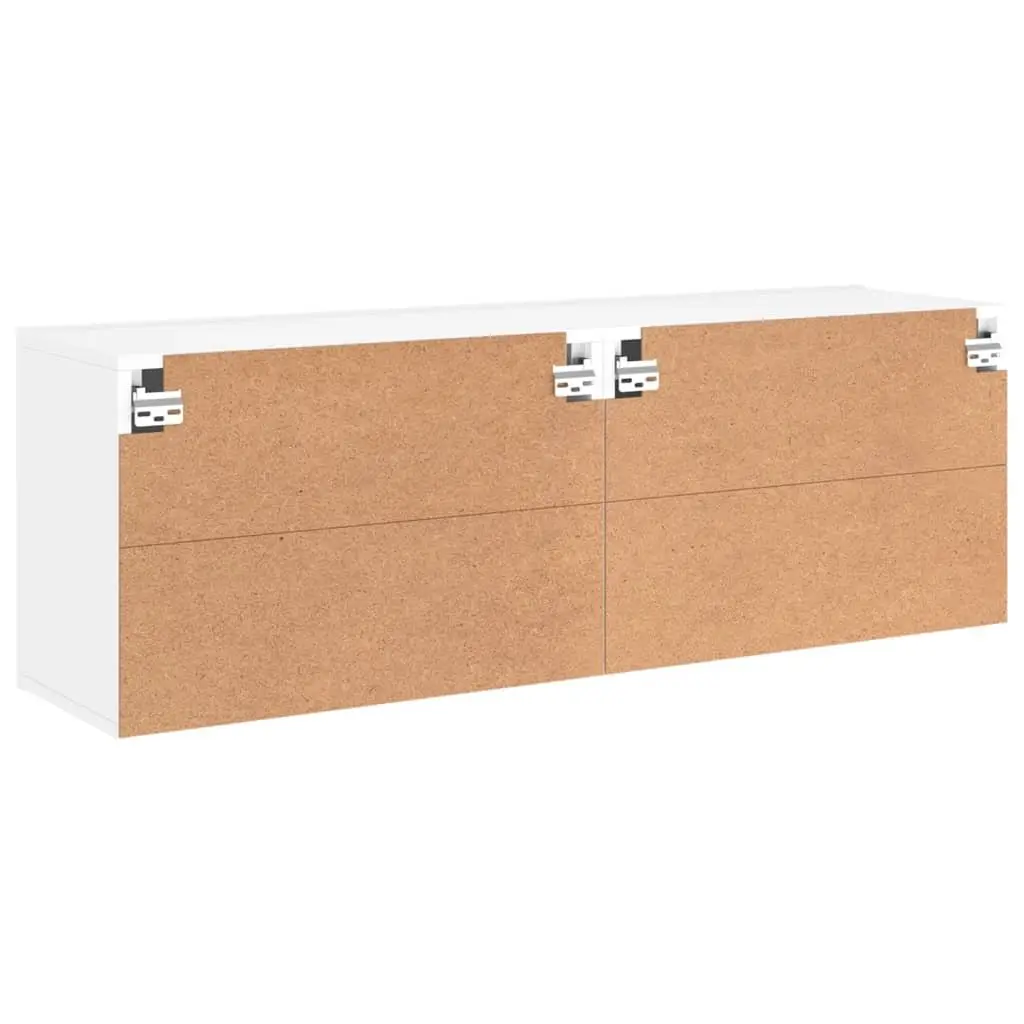 Wall Mounted Cabinets Engineered Wood White 60x30x41cm 2 Piece Storage Units for Media Equipment