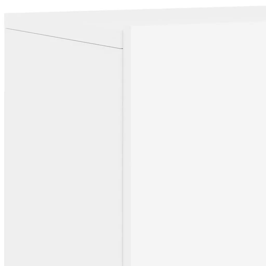 Wall Mounted Cabinets Engineered Wood White 60x30x41cm 2 Piece Storage Units for Media Equipment