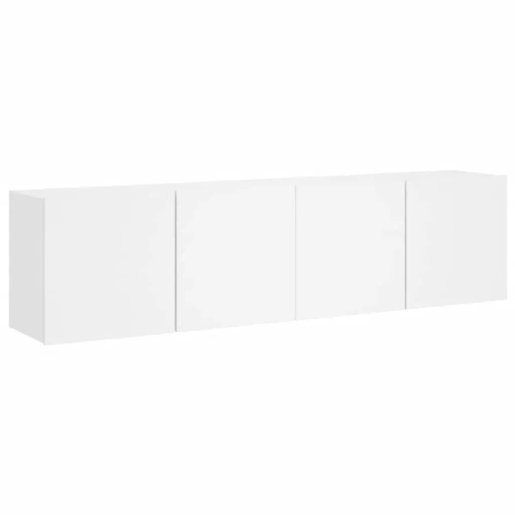 Wall-Mounted Cabinets 2 Pieces Engineered Wood 80x30x41cm White Storage Units Media Display