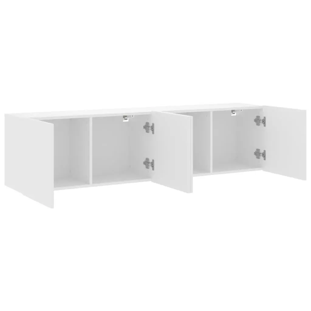 Wall-Mounted Cabinets 2 Pieces Engineered Wood 80x30x41cm White Storage Units Media Display